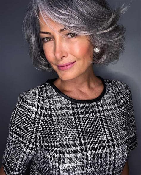 gray hair styles over 60